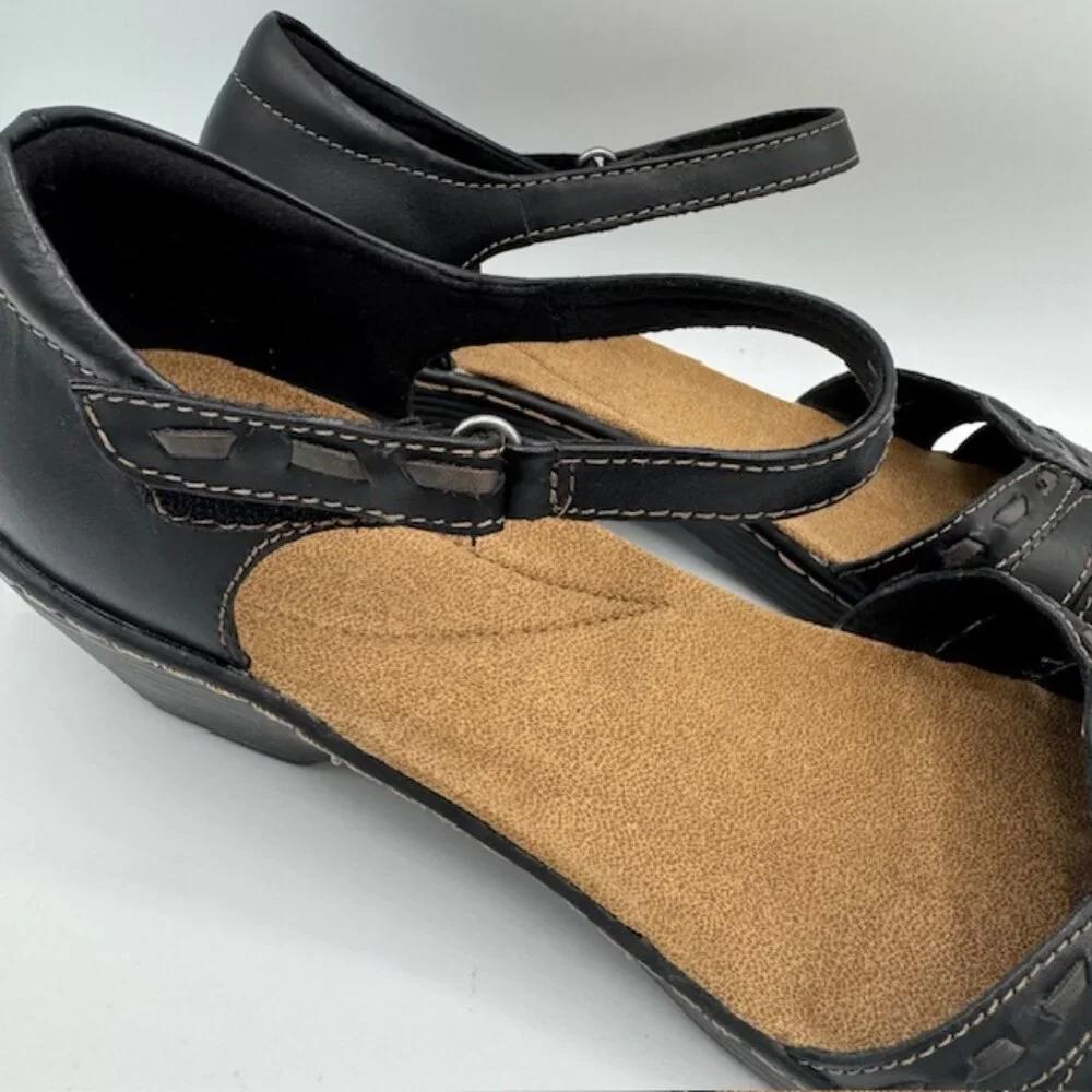 Clarks Women's Wendy Estate Black Leather Ankle Strap Sandals Size 11 NEW!!! - Picture 5 of 8